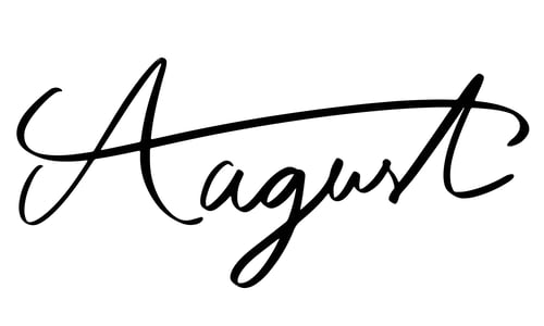 Preview: august month calligraphy hand written vector illustration design calendar text typography lettering