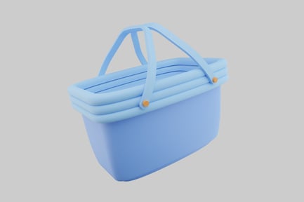 Preview: Light blue shopping basket retail