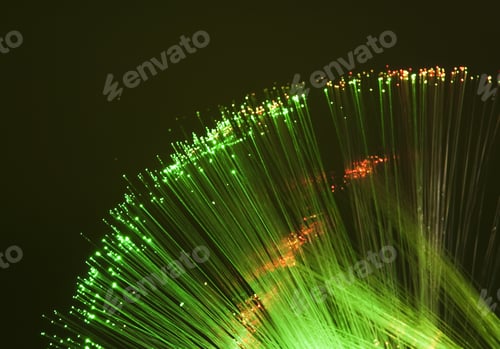 Preview: Technology Background, Bunch Of Green Red Fibre Optics More In My Portfolio