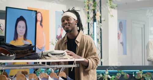 Preview: Man shops in luxurious clothing store