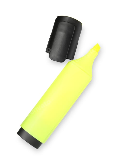 Preview: Highlighter and cap isolated on white, top view