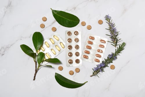 Preview: Arrangement of organic supplements products