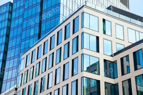 Preview: Skyscrapers facade in city. Business center exterior