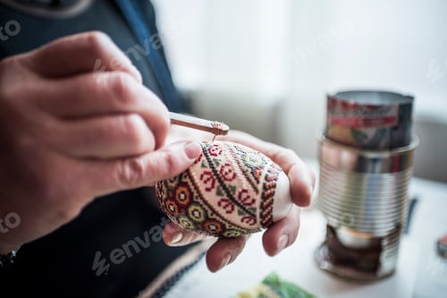 Preview: Lady making traditional decorated eggs in the Bukovina Region of Romania