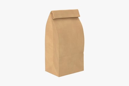 Preview: Small Brown Paper Grocery Sack with Folded Closure