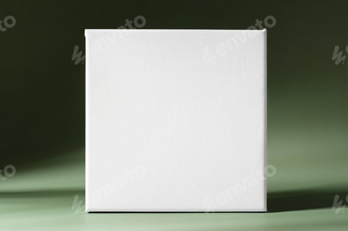 Preview: Blank canvas frame on minimalistic green background