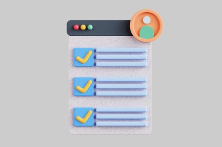 Vista previa: Interfaz de lista de verificación con perfil de usuario