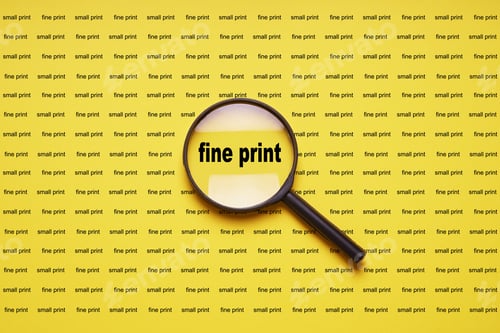 Preview: fine print enlarged by loupe or magnifying glass