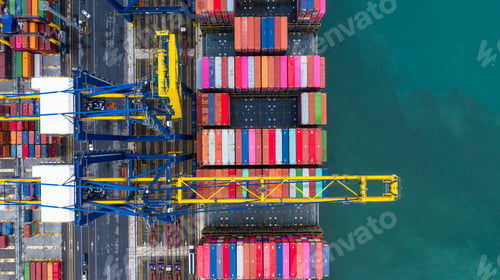 Preview: Container ship global business freight import export logistic transportation.