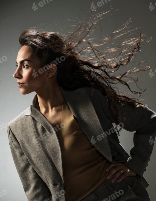 Preview: Businesswoman standing with hand on hip