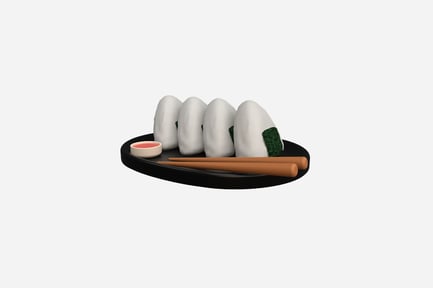 Preview: Onigiri Rice Ball 3D Illustration