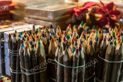 Preview: colorful wooden pencils