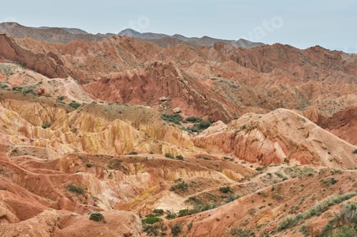 Preview: Reliefs of Fairytale Canyon, Kyrgyzstan.