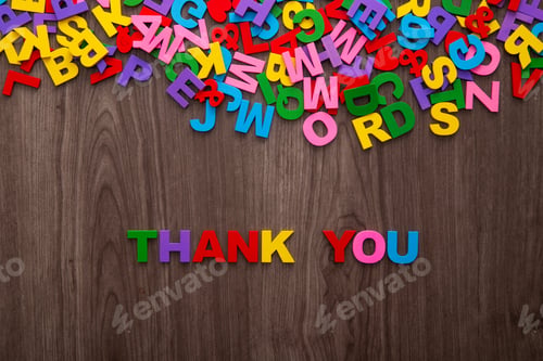 Preview: Color Alphabets with word Thank You