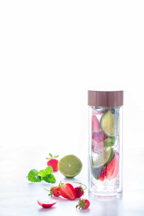 Preview: Drink with ice, berries.Mojito Strawberry