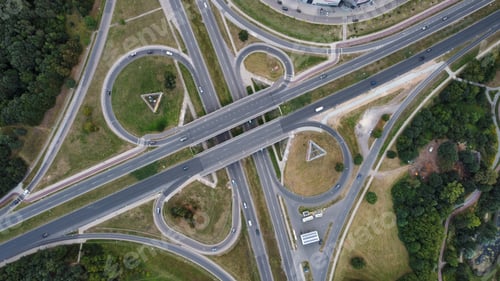 Preview: Aerial view of highway road network in Vilnius, Lithuania