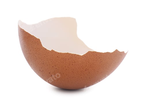 Preview: One piece of broken eggshell isolated on white