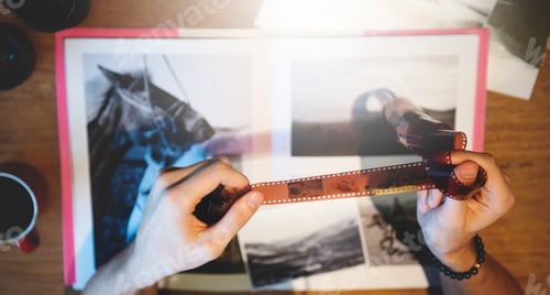 Preview: Photographer Working Checking Photo Concept