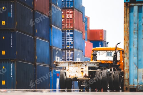 Preview: foreman worker or engineer are working about logistic industrial transport shipping container
