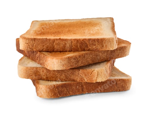 Preview: Slices of delicious toasted on white background