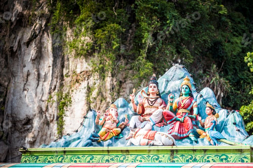 Preview: Colourful Hindu statues, Batu Caves, Kuala Lumpur, Malaysia, Southeast Asia
