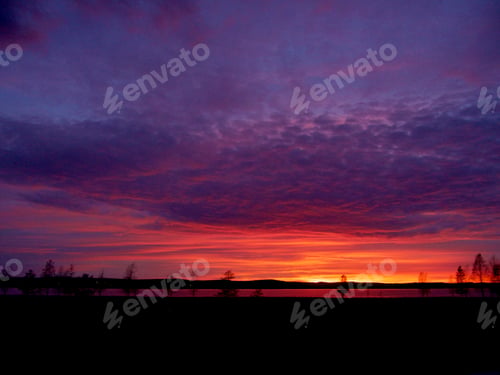 Preview: ultraviolet sky in the North of Sweden