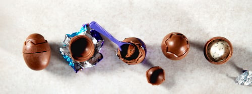 Preview: Easter composition from chocolate eggs
