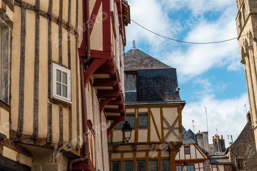 Preview: Vannes coastal medieval town, traditional colored wooden houses