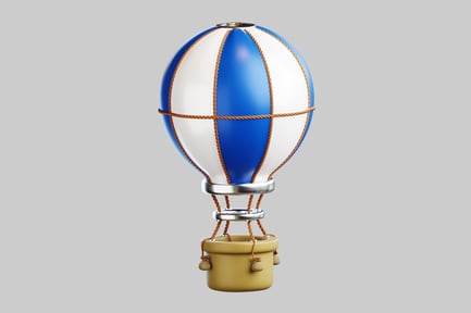 Preview: Striped Hot Air Balloon with Sandbag Details