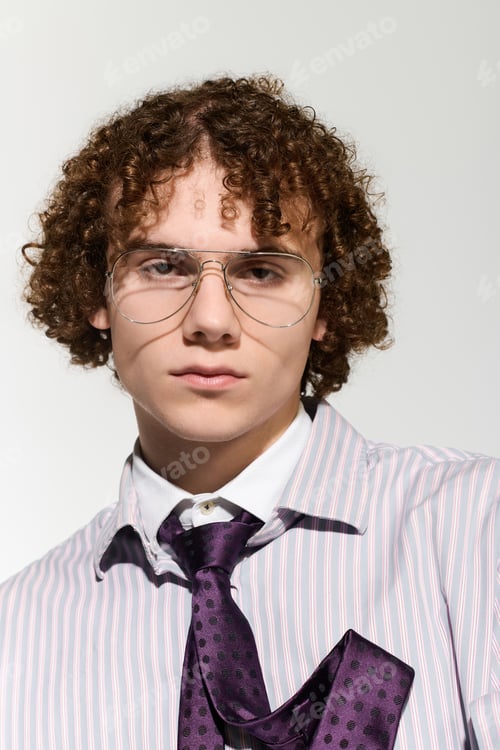 Preview: Stylish teenager showcasing unique fashion sense with confidence and charisma in modern setting