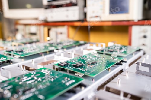 Preview: Close-up computer green microcircuits