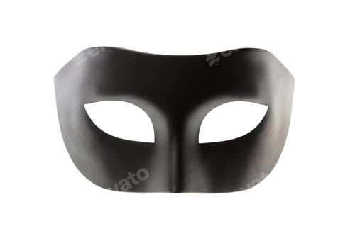 Preview: Black carnival mask isolated on white background