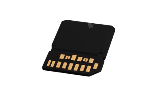 Preview: Macro shot of new type of SD card on isolated white background