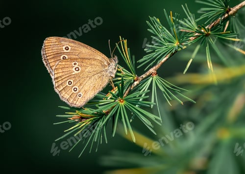 Preview: Butterfly on Pine Branch