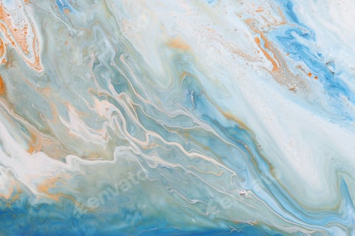 Preview: Abstract acrylic fluid texture of azure turquoise blue tones