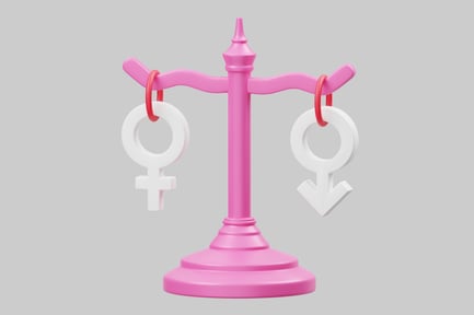 Preview: Pink gender equality balance scale