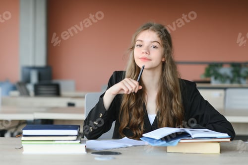 Preview: girl at the desk in school