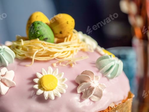 Preview: Delicious Easter cake sugar glaze decorated