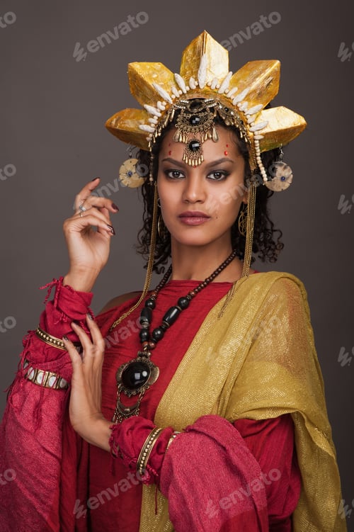 Preview: Portrait Of Woman In Creative Indian Style