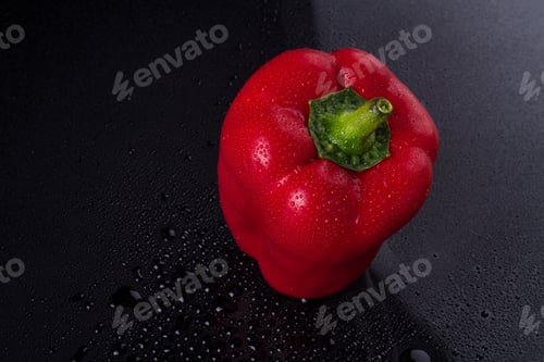 Preview: Red bell pepper top view.