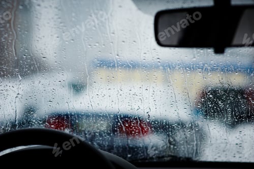 Preview: Drops on a car glass