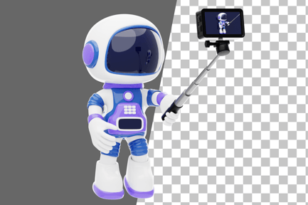 Preview: Astronaut Taking a Photo of Earth 3D Illustration