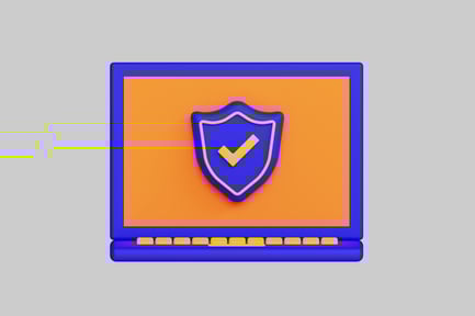 Vorschau: Laptop mit Schildsymbol auf dem Bildschirm