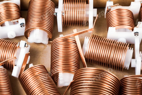 Preview: Close-up a lot of twisted flat copper wires