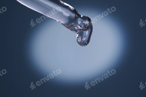 Preview: Pipette dripping clear liquid for cosmetic serum testing