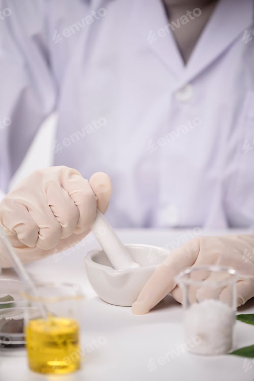 Preview: Closeup Portrait of Food Researcher Examination Activity of Bio Plant Seedlings
