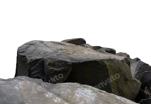 Preview: Stones Podium isolated,Rock formation located part of the mountain,Group of Cliff Rock natural stone
