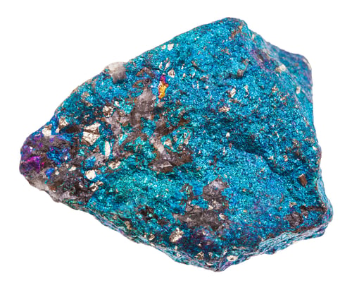 Preview: raw blue Chalcopyrite stone isolated