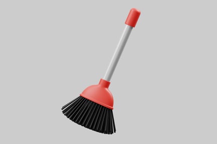 Preview: Plastic broom with black bristles