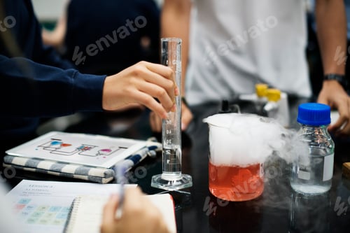 Preview: Group of students laboratory lab in science classroom
